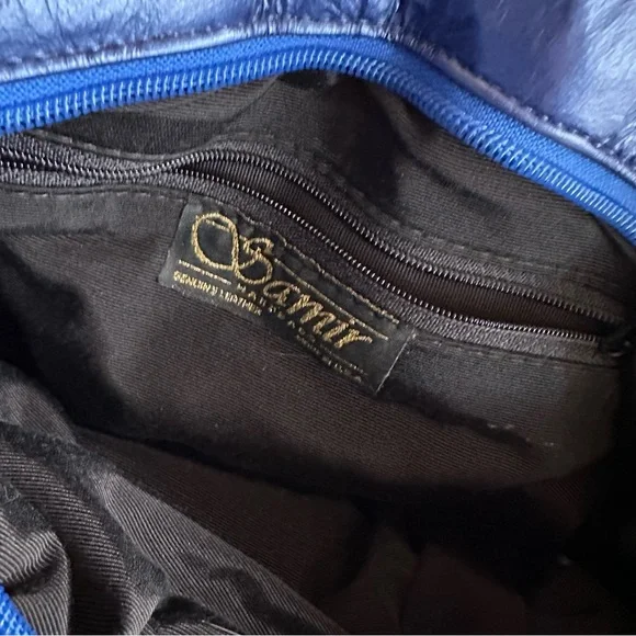 Colorblock Leather Shoulder Bag in Pink, Teal & Orange vintage - Picture 4 of 5